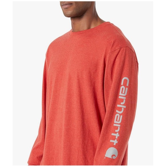 Carhartt Men's L Tall Long Sleeve T-Shirt Workwear NWT Orange - Picture 3 of 3